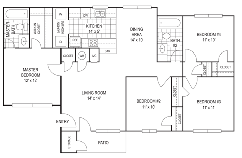 Four Bedroom Affordable Apartment at Mockingbird Lane Plaza Affordable Apartments in Victoria TX